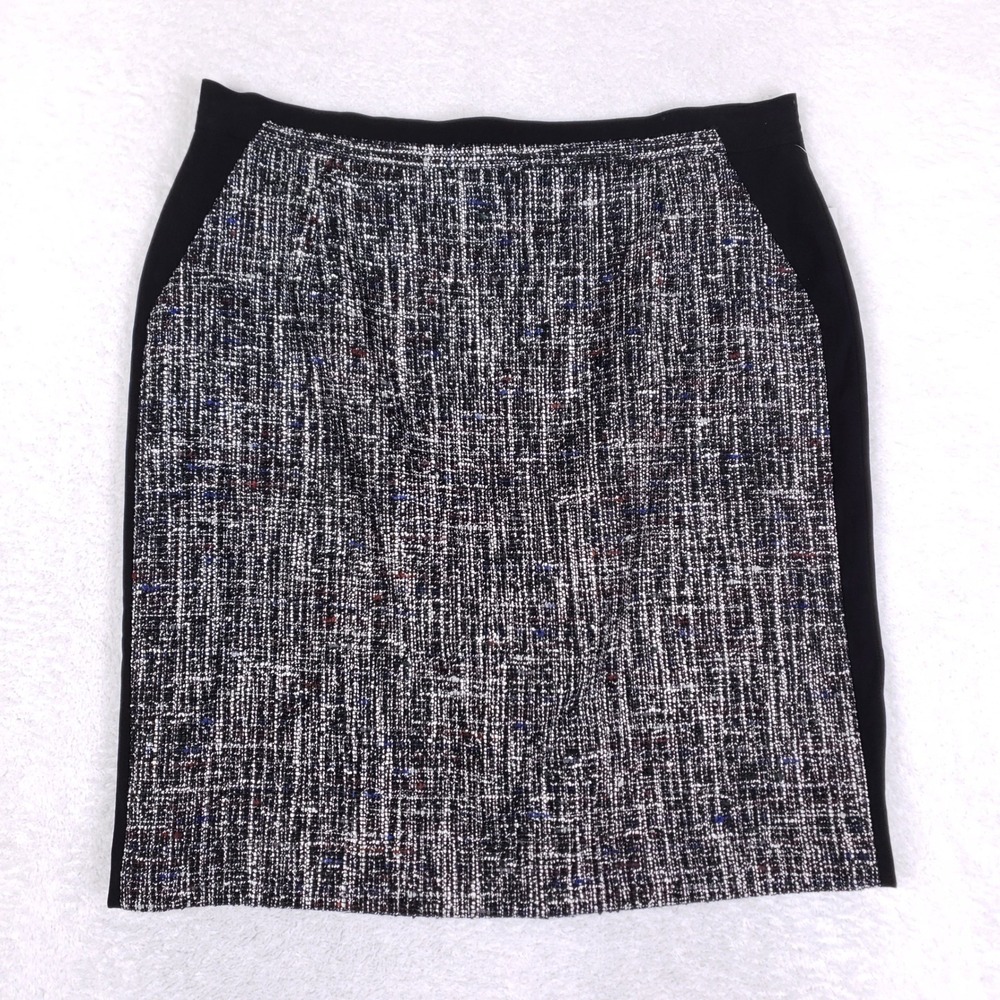 JM Studio Tweed Skirt Womens 16 Colorblock Pencil Professional Career Office - Picture 1 of 11